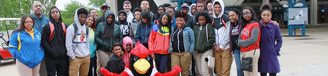 High school students posing with Reggie